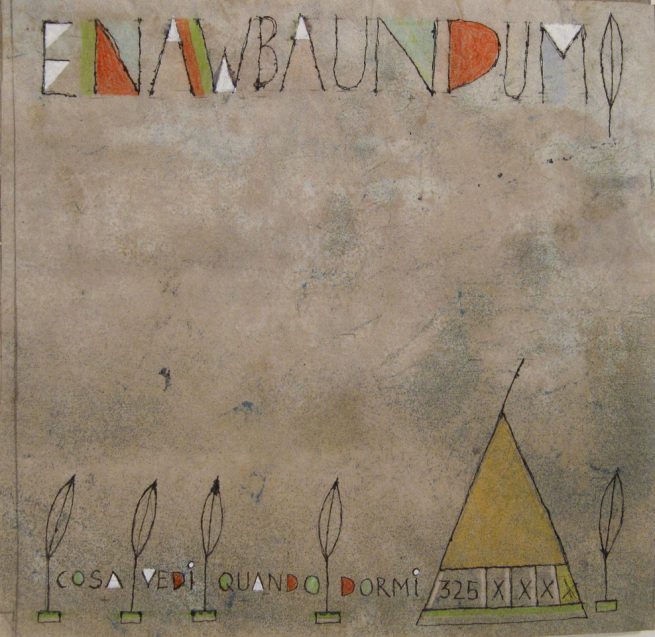 Enawbaundum, Cosa vedi quando dormi, (What You See When You Sleep), 2020-2021 - mixed media on light paper, folded work, cm 20x20