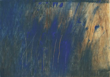 Wo bist du blöde Sonne - Where are you stupid Sun, 2001 - oil and pencil on plywood, cm 43x61
