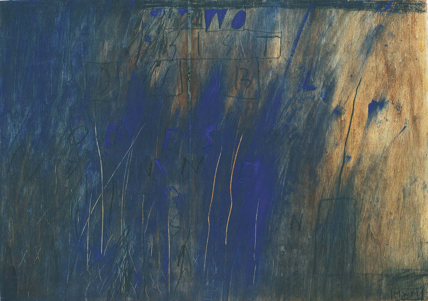 Wo bist du blöde Sonne - Where are you stupid Sun, 2001 - oil and pencil on plywood, cm 43x61