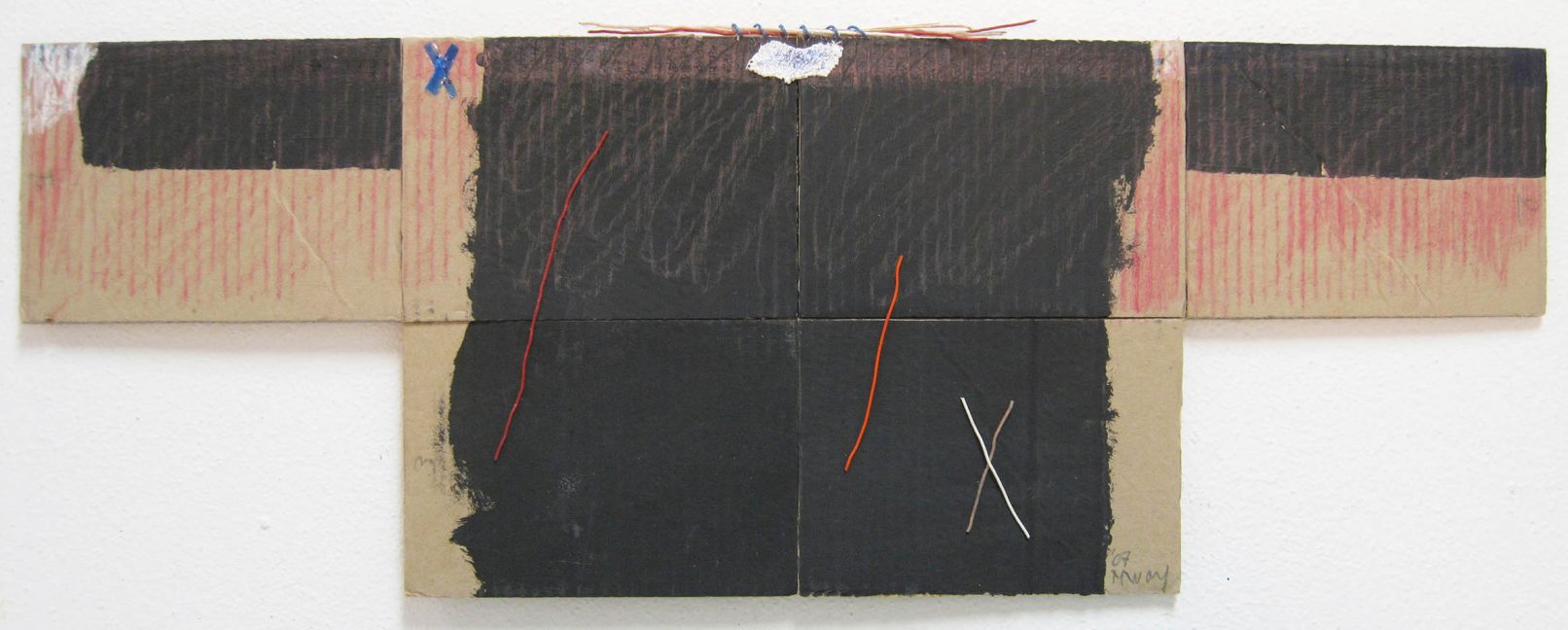 Scarecrow Shirt No. 1, 2007 - mixed media on recycled fiberboard, cm 26x72