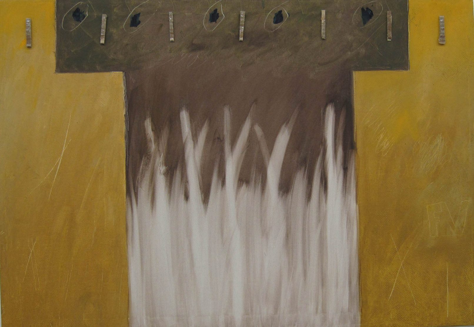 Shirt on Yellow Background, 2008 - oil and collage on canvas