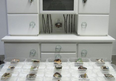 History of a Kitchen, 2010 - details of the kitchen, table with Forteacqua assemblages (2002)