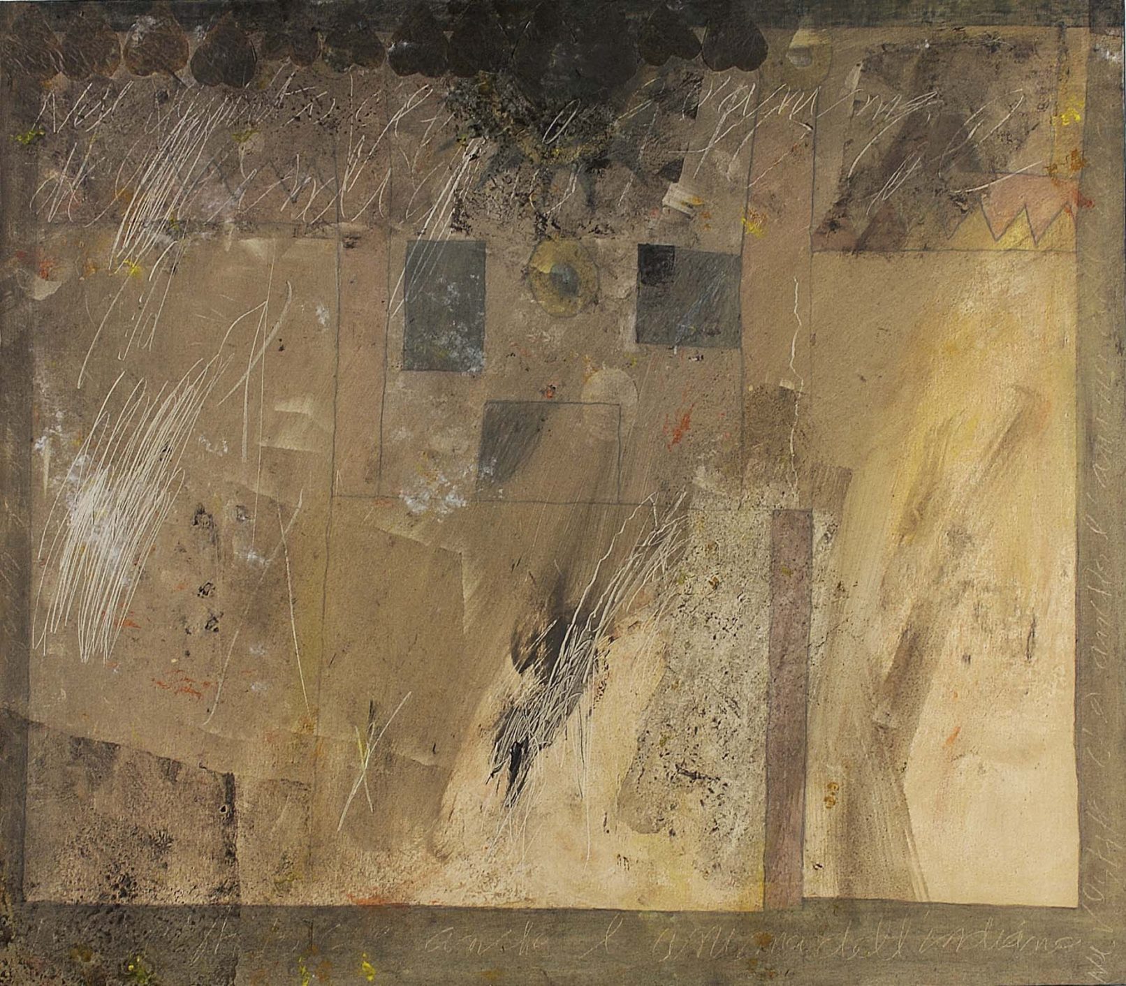 Anima-Nel-Vestito (Soul-In-Clothes), 1996 - oil and collage on canvas, cm 70x80