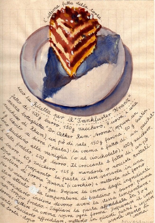 L'ultima fetta della torta, The Last Piece of the Cake, 1985 - watercolour and Indian ink on paper, cm 29.5x21