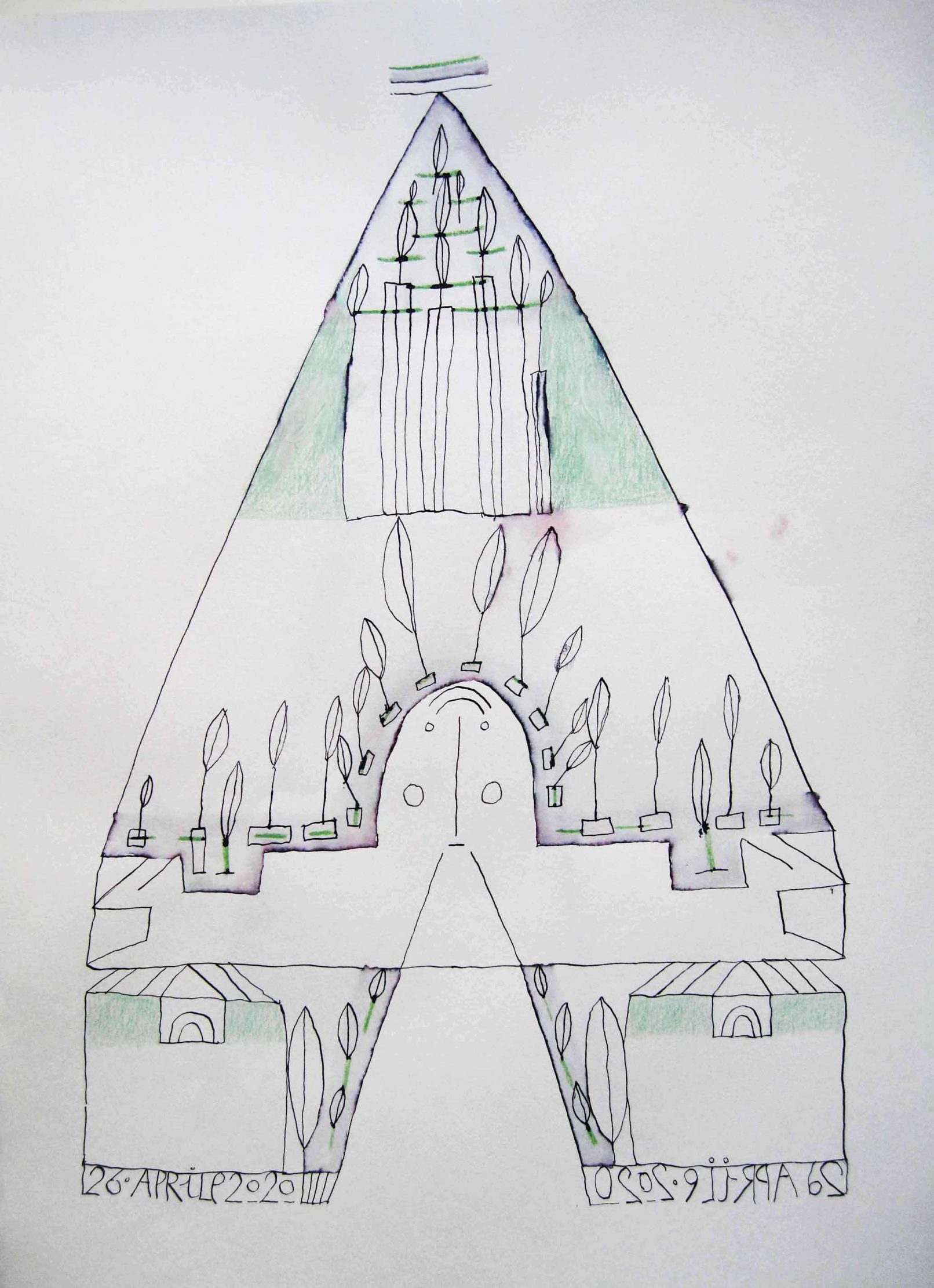 Casa Tepee, 26.4.2020 - inchiostro su carta