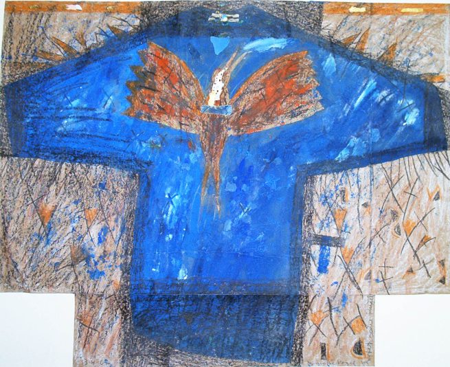 Grande T, 2007 - tecnica mista su carta riciclata