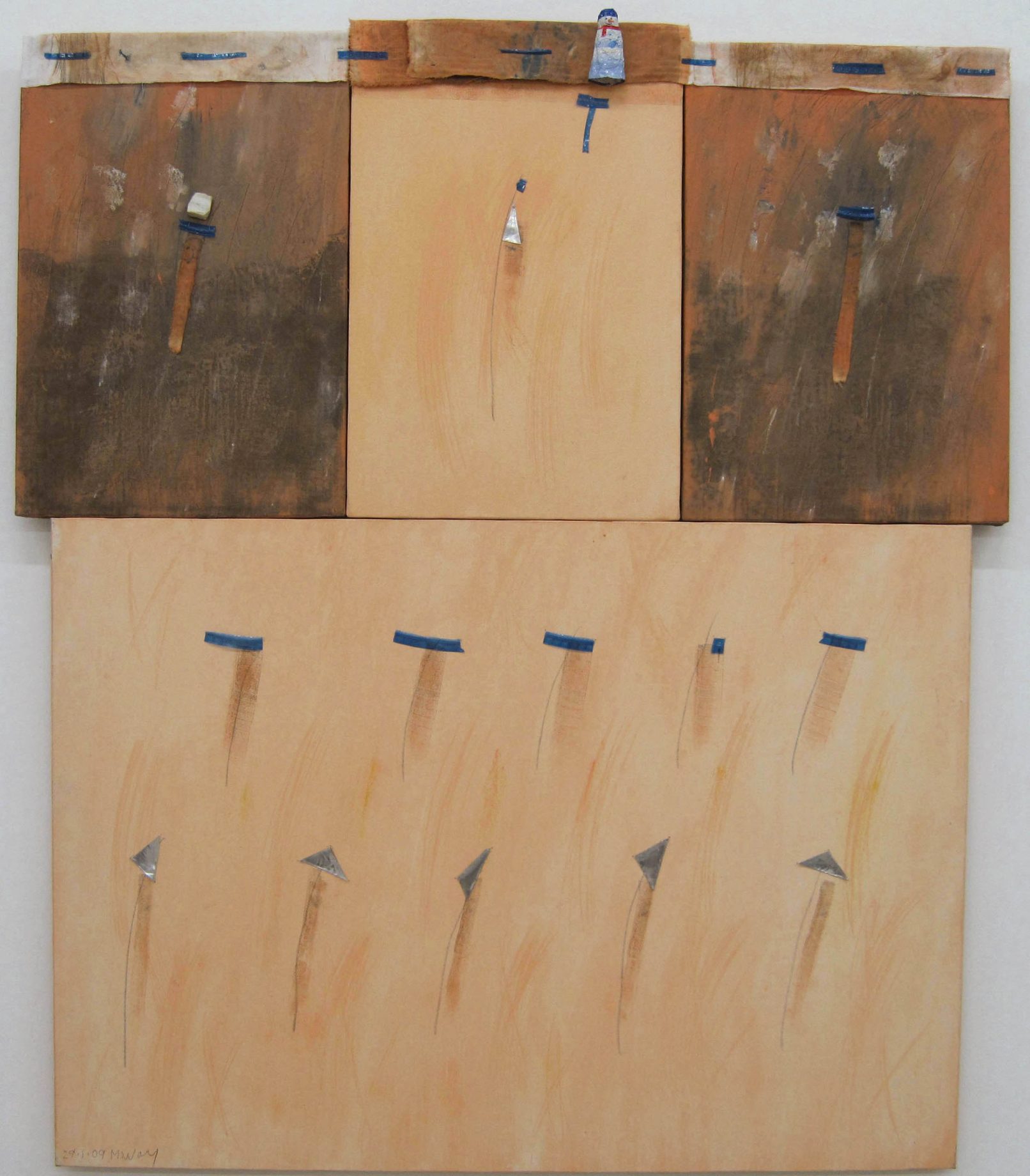 Gennaio-Snowman, 2009 - polittico su tela