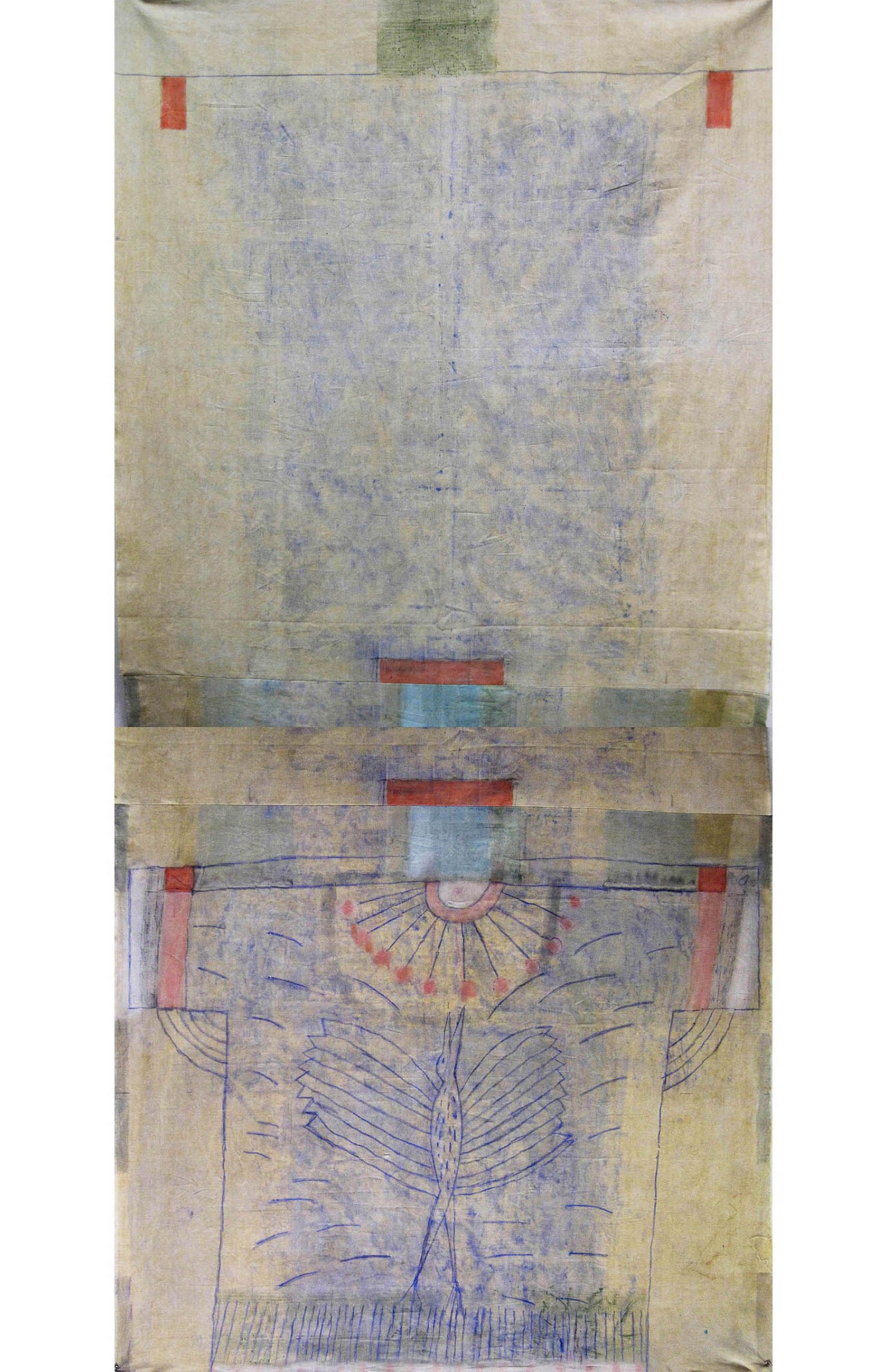 Una Camicia per Geronimo: Sudario, 2016 - pigmenti su lenzuolo, cm 200x100