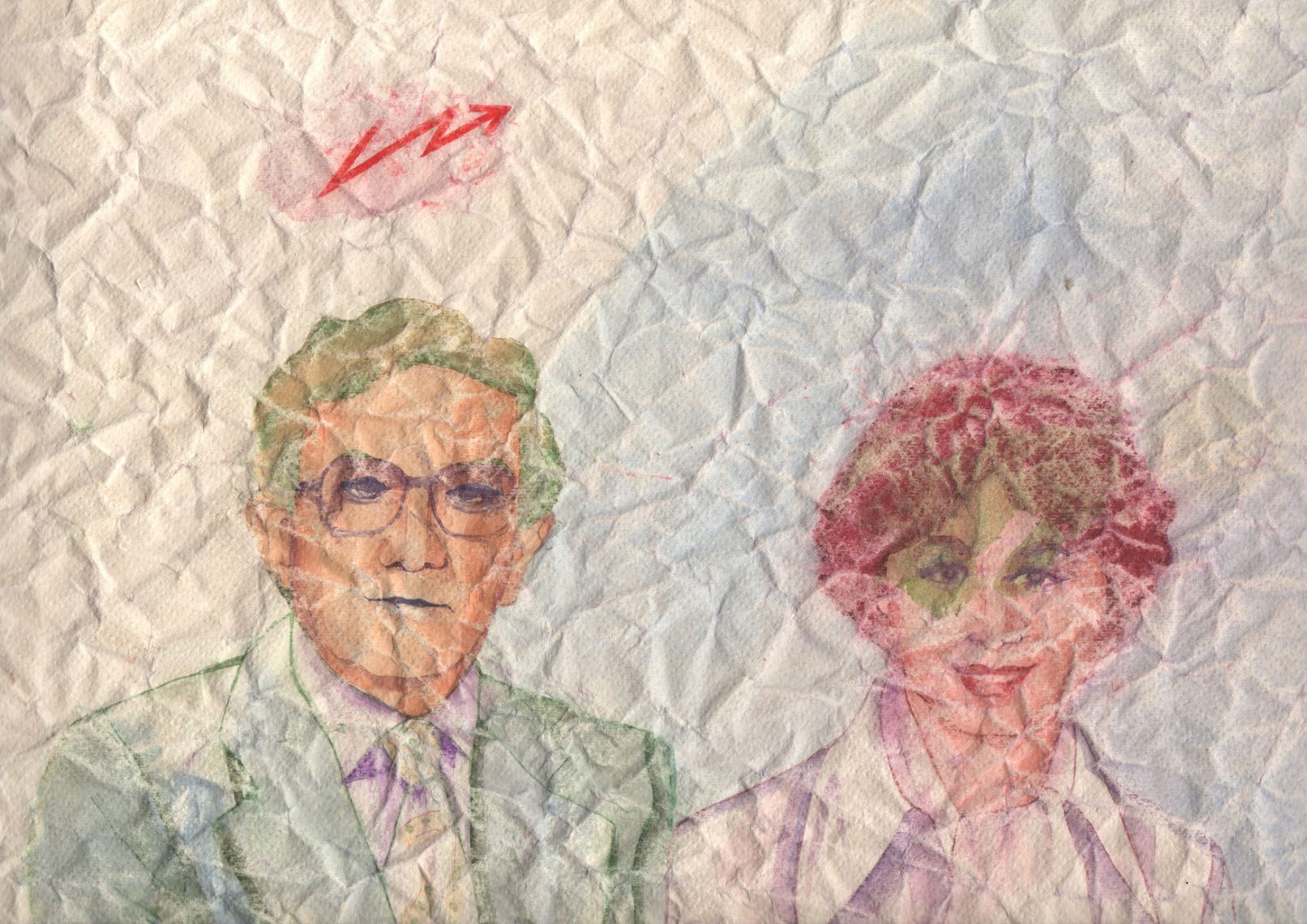 M+A, Senza data - acquerello su carta Ingres, cm27x38